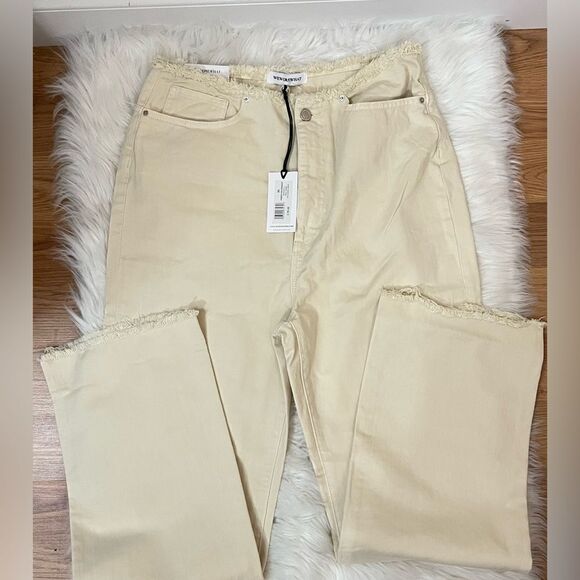 WeWoreWhat Frayed Straight Jean in Classic White 31 NEW - Picture 2 of 7